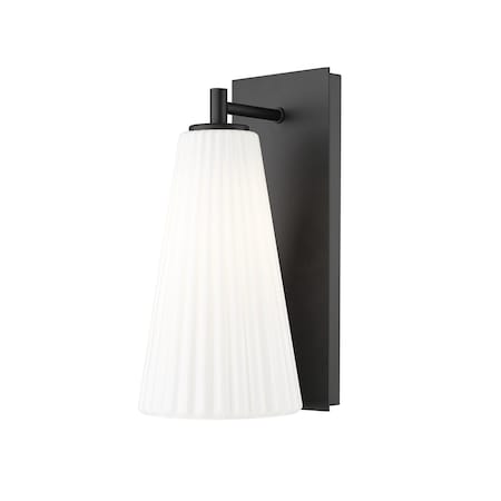Z-Lite Farrell 1 Light Wall Sconce, 6in. W x 12.75in. H, Matte Black 3043-1SS-MB